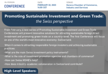 SAVE THE DATE! Conference ”Promoting Sustainable Investment and Green Trade: the Swiss Perspective” sustainable investment