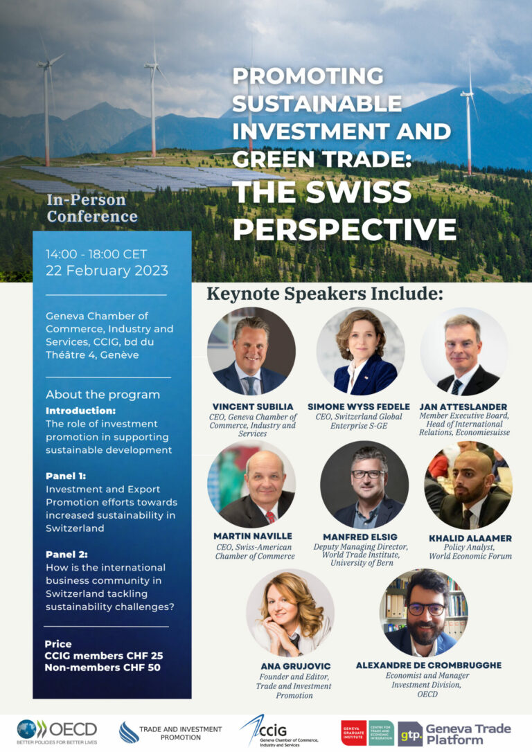 Promoting Sustainable Investment and Green Trade: the Swiss Perspective